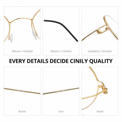 CINILY 98607 round titanium alloy glasses frame additional product view