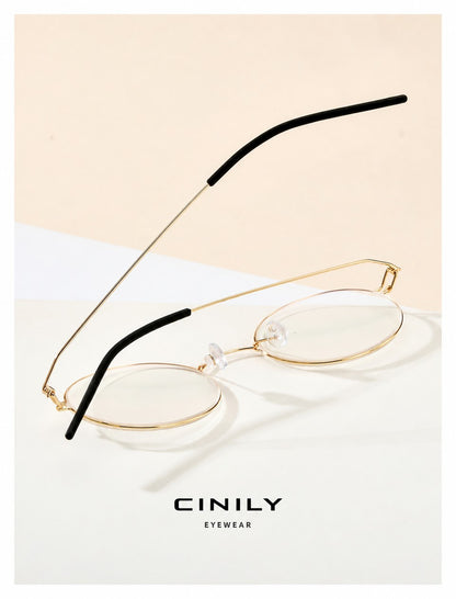 CINILY 98607 round titanium alloy glasses frame additional product view