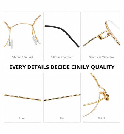 CINILY 98607 round titanium alloy glasses frame additional product view