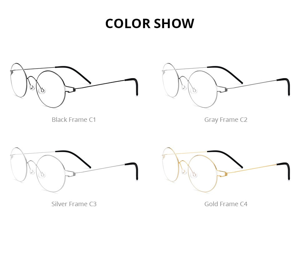 CINILY 98607 round titanium alloy glasses frame