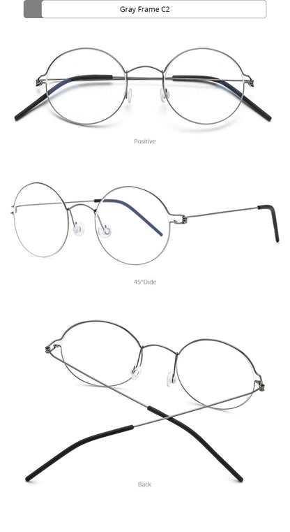 CINILY 98607 round titanium alloy glasses frame additional product view