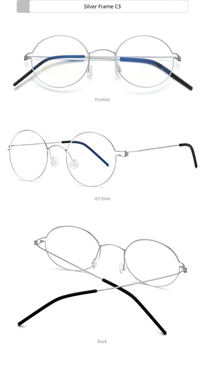 CINILY 98607 round titanium alloy glasses frame additional product view