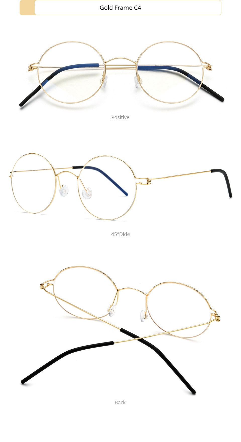 CINILY 98607 round titanium alloy glasses frame