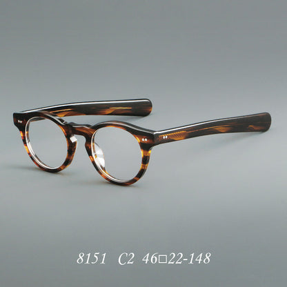 Vintage Round Acetate Glasses Frames frame detail