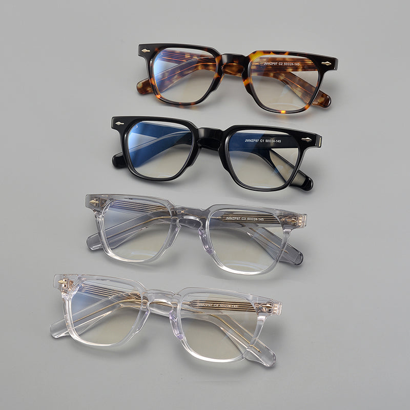 Retro Rectangular Acetate Glasses Frames lens detail