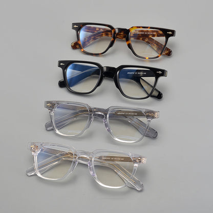 Retro Rectangular Acetate Glasses Frames lens detail