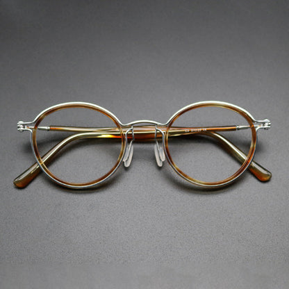 Vintage Round Acetate Glasses Frames side view