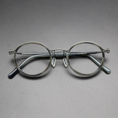 Vintage Round Acetate Glasses Frames front view