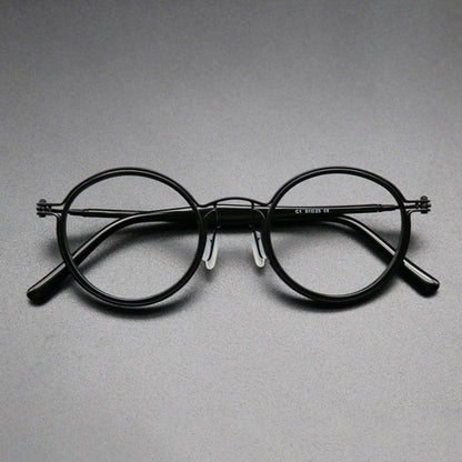 Vintage Round Acetate Glasses Frames frame detail