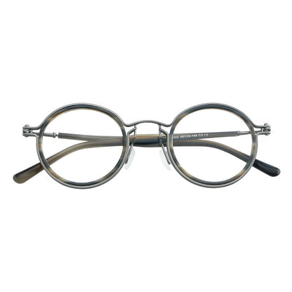 Vintage Round Acetate Glasses Frames lens detail