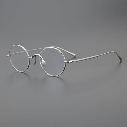 Vintage Round Titanium Glasses Frames side view