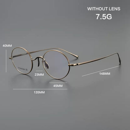 Vintage Round Titanium Glasses Frames front view