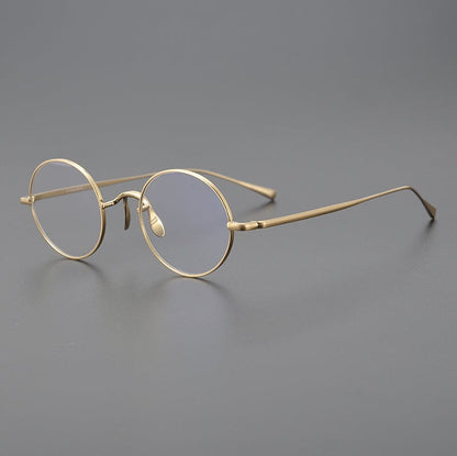 Vintage Round Titanium Glasses Frames frame detail