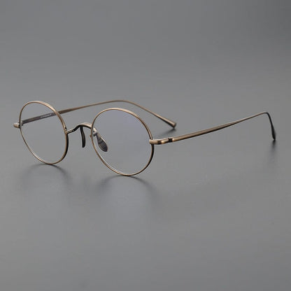 Vintage Round Titanium Glasses Frames temple detail