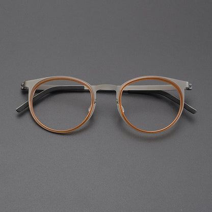 Vintage Round Titanium Glasses Frames additional product view