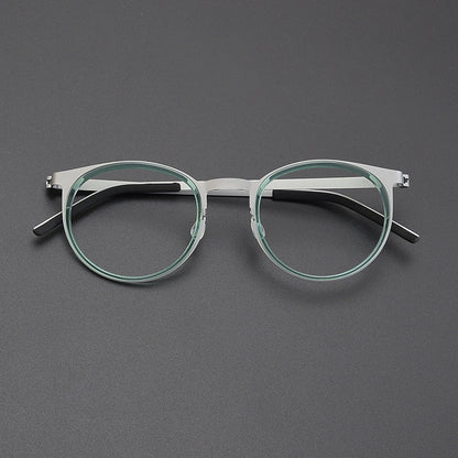 Vintage Round Titanium Glasses Frames additional product view