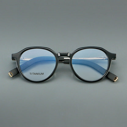 Retro Round Titanium Alloy Glasses Frames front view