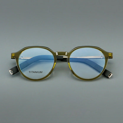 Retro Round Titanium Alloy Glasses Frames additional product view