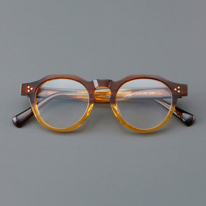 Retro Round Acetate Glasses Frames temple detail