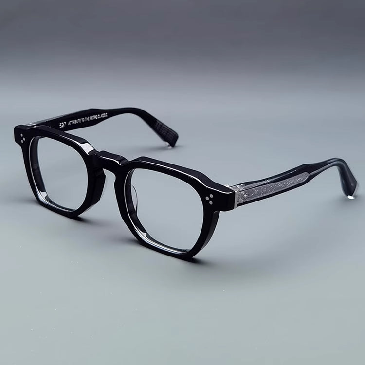 Classic Square Acetate Glasses Frames - Black