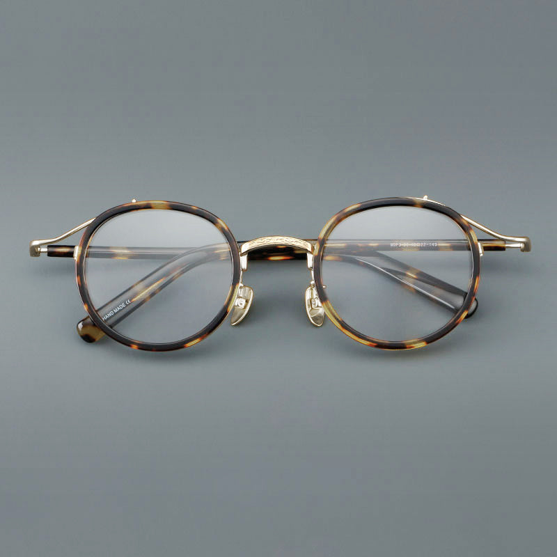 Retro Round Acetate Glasses Frames side view