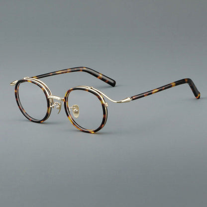 Retro Round Acetate Glasses Frames frame detail