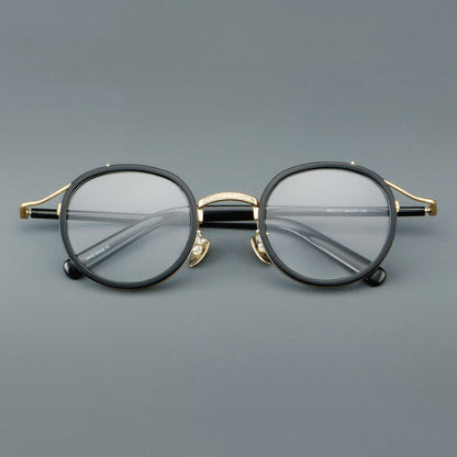 Retro Round Acetate Glasses Frames lens detail