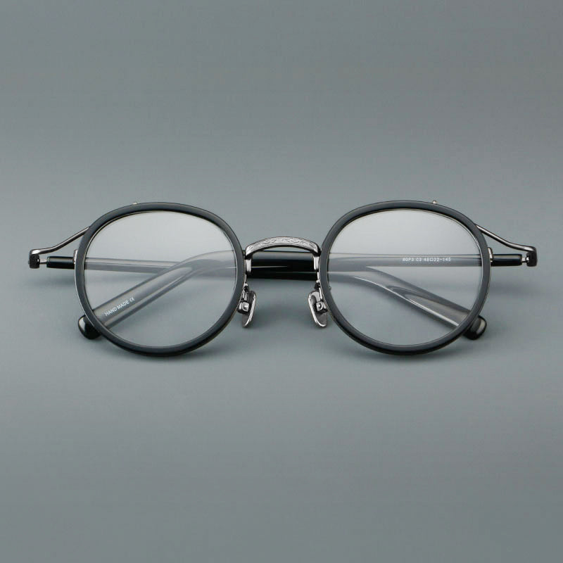 Retro Round Acetate Glasses Frames additional product view