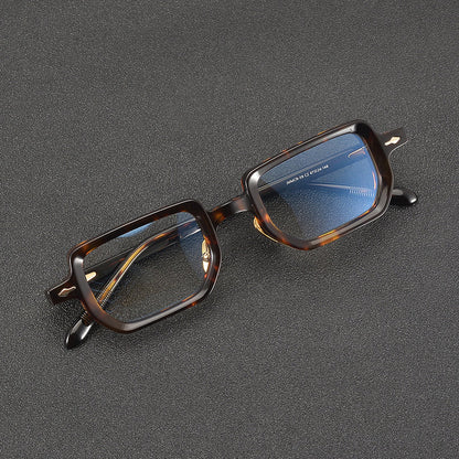 Retro Rectangular Acetate Glasses Frames side view