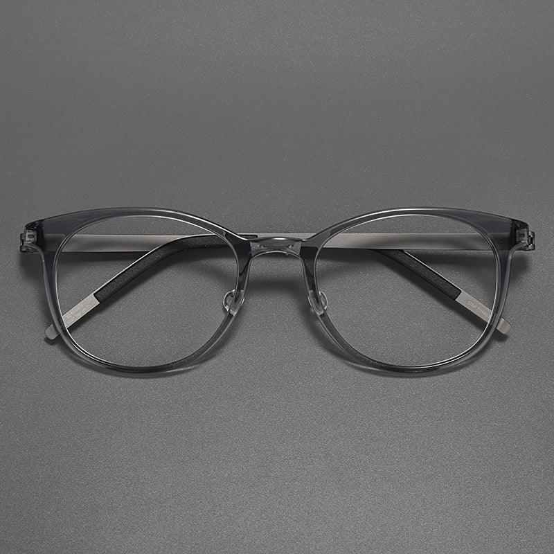 Round Glasses Frames - Translucent Grey