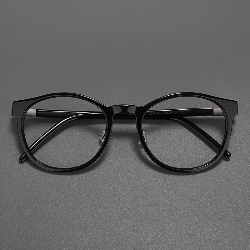Round Glasses Frames - Black