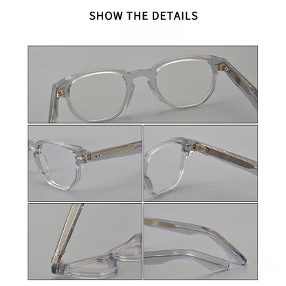 Retro Square Acetate Glasses Frames lens detail