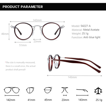 Retro Steampunk Glasses Frames front view