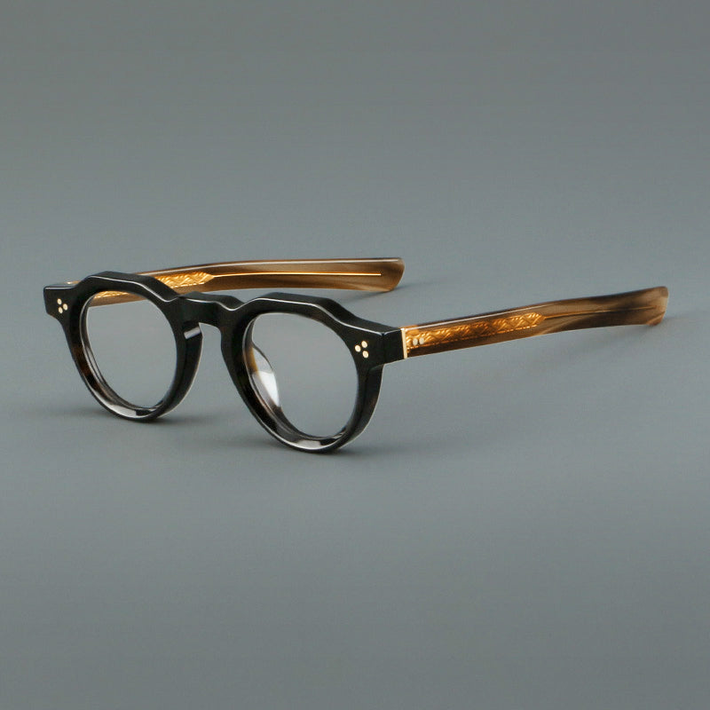 Vintage Geometric Acetate Glasses Frames - Black & Tortoiseshell