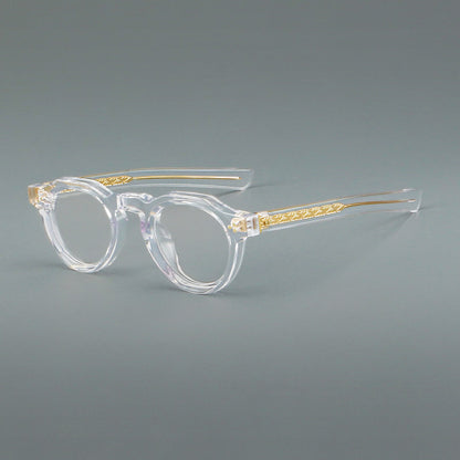 Vintage Geometric Acetate Glasses Frames front view