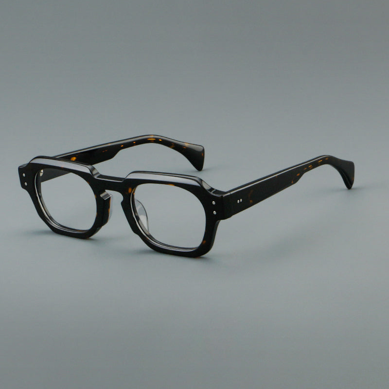 Retro Square Acetate Glasses Frames - Black & Tortoiseshell