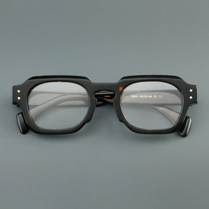 Retro Square Acetate Glasses Frames lens detail