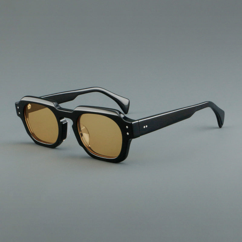 Vintage Square Acetate Glasses Frames - Black