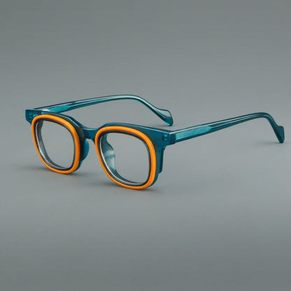 Retro Square Acetate Glasses Frames temple detail