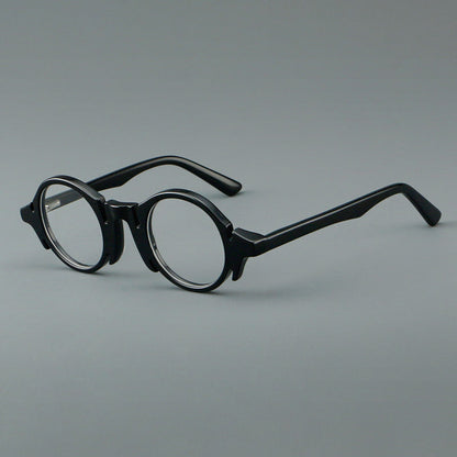 Retro Acetate Wood-Grain Effect Glasses Frames