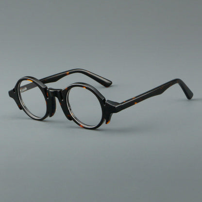 Retro Acetate Wood-Grain Effect Glasses Frames front view