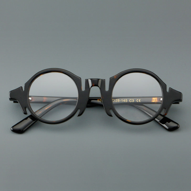 Retro Acetate Wood-Grain Effect Glasses Frames