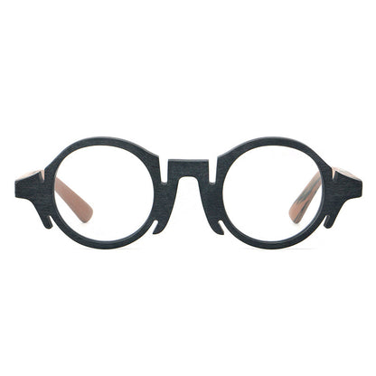 Retro Acetate Wood-Grain Effect Glasses Frames additional product view