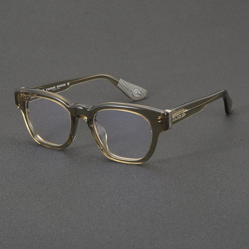 Rectangular Acetate and Titanium Glasses Frames side view