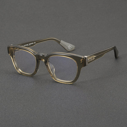 Rectangular Acetate and Titanium Glasses Frames side view