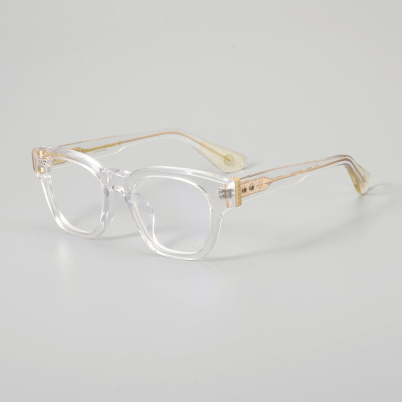 Rectangular Acetate and Titanium Glasses Frames - Clear