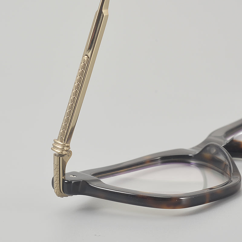 Retro Rectangular Glasses Frames lens detail