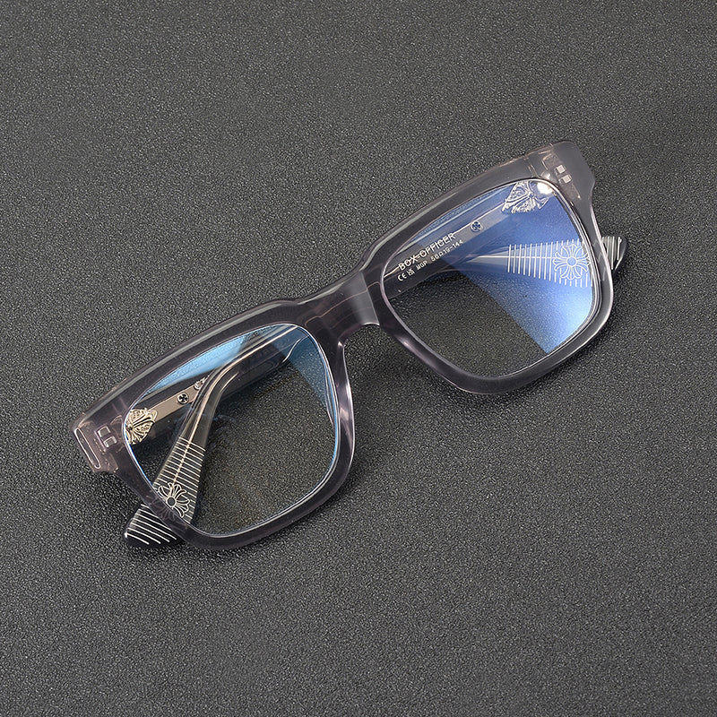 Retro Rectangular Acetate Glasses Frames front view