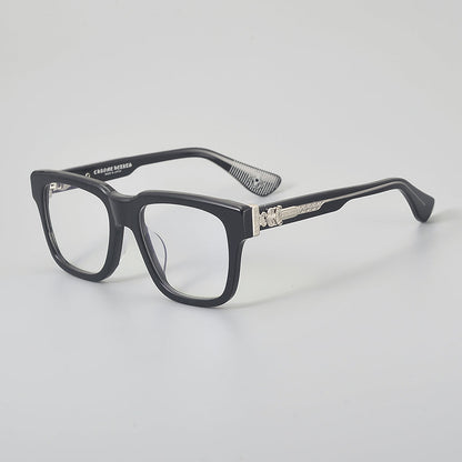 Retro Rectangular Acetate Glasses Frames frame detail