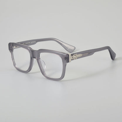 Retro Rectangular Acetate Glasses Frames temple detail